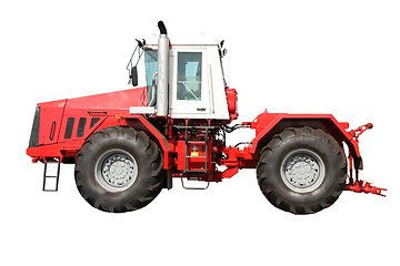 Image showing Red tractor isolated on white background