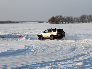 Image showing Car on winter road.