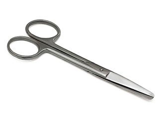 Image showing Metal medical shears on a white background