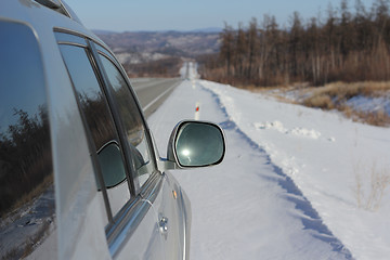 Image showing Car on winter road.