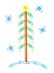 Image showing Paper clip Christmas tree