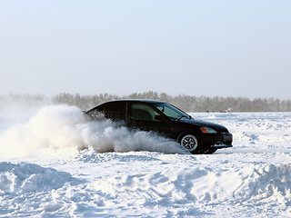 Image showing Car on winter road.