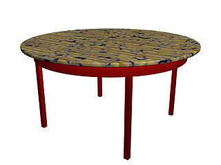 Image showing Round table with four legs.