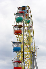 Image showing  Ferris wheel against a background of clouds