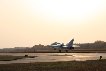 Image showing Military jet bomber airplane Su-24 Fencer 