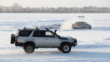 Image showing Car on winter road.