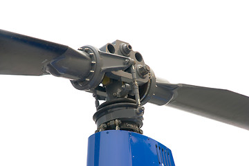 Image showing blade and blue helicopter gearbox