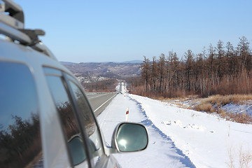 Image showing Car on winter road.