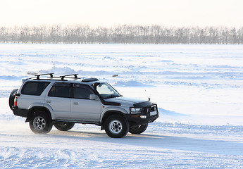 Image showing Car on winter road.