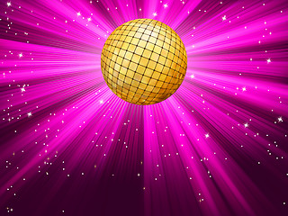 Image showing Party lights and gplden disco ball. EPS 8