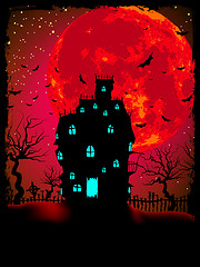 Image showing Scary halloween vector with magical abbey. EPS 8