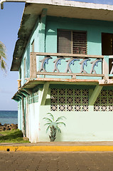Image showing facade old hotel waterfront Big Corn Island Nicaragua