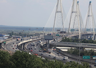 Image showing modern cable-stayed bridge