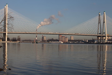 Image showing modern cable-stayed bridge