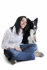 Image showing border collie and woman