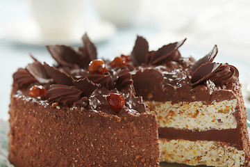 Image showing chocolate and hazelnuts cake
