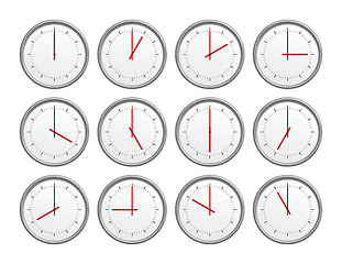 Image showing 12 clocks