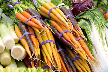 Image showing Organically Grown Carrots and Vegetable