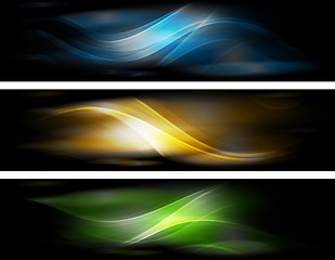 Image showing Abstract glowing banners collection