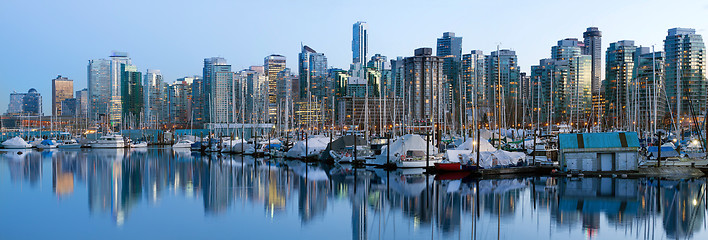 Image showing Vancouver BC Skyline along False Creek