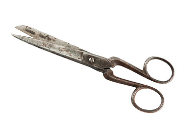 Image showing Old fashioned scissors  it is isolated on white