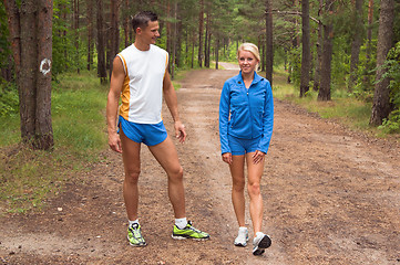 Image showing young people are engaged in fitness outdoors 