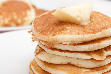 Image showing Pancakes With Butter and Maple Syrup