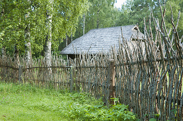 Image showing old wooden fence in the countryside