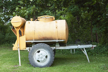 Image showing old Soviet trailer for carrying beer