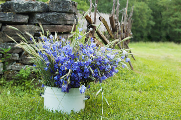 Image showing bouquet of field flowers amidst the rural landscape