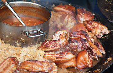 Image showing Stewed pork with a sauerkraut