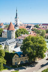 Image showing View over the Old Town of Tallinn, Estonia