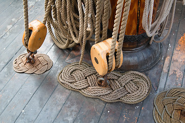 Image showing Masts and Sails