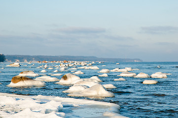 Image showing  ice-covered stones along the shores of the Baltic Sea 