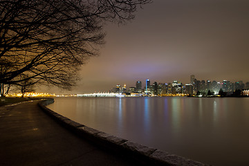 Image showing Vancouver BC Stanley Park Seawall at Dawn