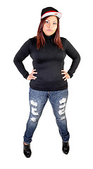 Image showing Girl standing in jeans.