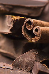 Image showing Homemade chocolate with cinnamon