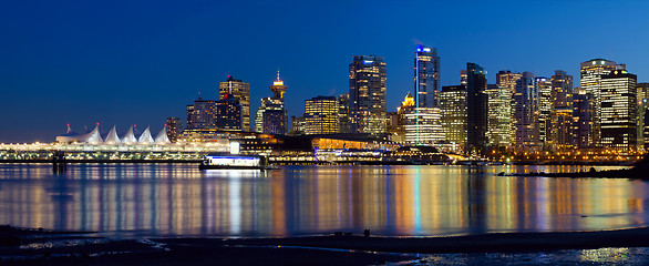 Image showing Vancouver BC City Skyline Reflection