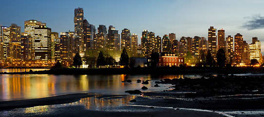 Image showing Vancouver BC City Skyline and Deadman's Island