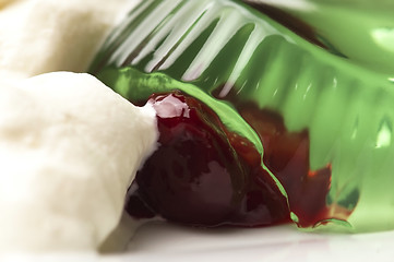 Image showing Jelly with jam and sour cream