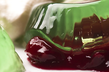 Image showing Jelly with jam and sour cream