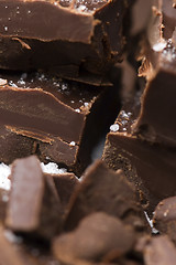 Image showing Homemade chocolate with sea salt