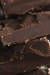 Image showing Homemade chocolate with sea salt