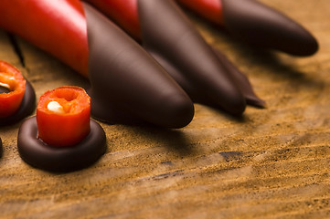 Image showing Homemade chocolate with chilli