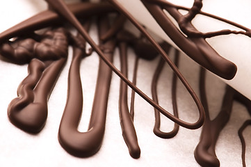 Image showing Chocolate traces on a white paper