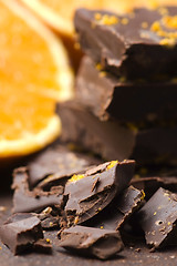 Image showing Homemade chocolate with orange
