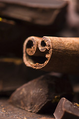 Image showing Homemade chocolate with cinnamon