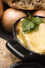 Image showing French onion soup with ingredients