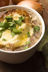 Image showing French onion soup with ingredients