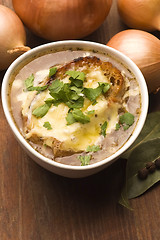 Image showing French onion soup with ingredients